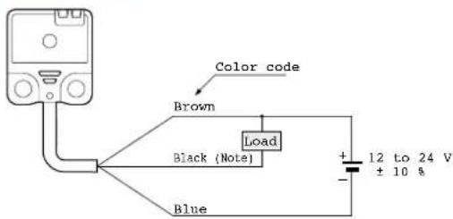 Color code Brown Load Black (Note) Blue + 12 to 24 V ± 10 % -