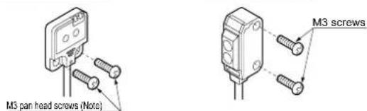 M3 pan head screws (Note) M3 screws