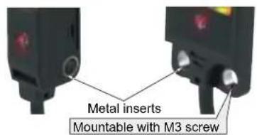 Metal inserts Mountable with M3 screw