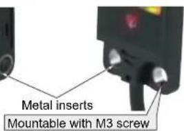 Metal inserts Mountable with M3 screw