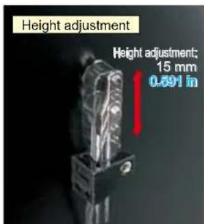 Height adjustment Height adjustment: 15 mm 0.691 in