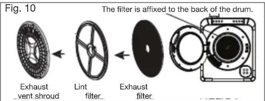 AKAI AK-5KCD - Cleaning the lint filter - 1