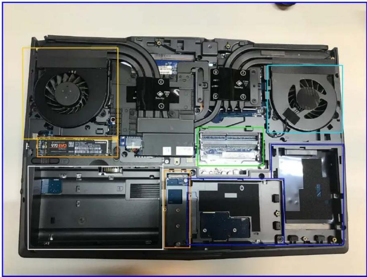System76 Serval WS - Internal component overview - 1