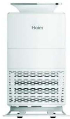 White Haier air purifier device with ventilation grilles and control panel (no visible text or symbols)