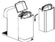 Diagram of a portable electronic device with an open lid and a closed lid, showing internal components (no text or symbols)