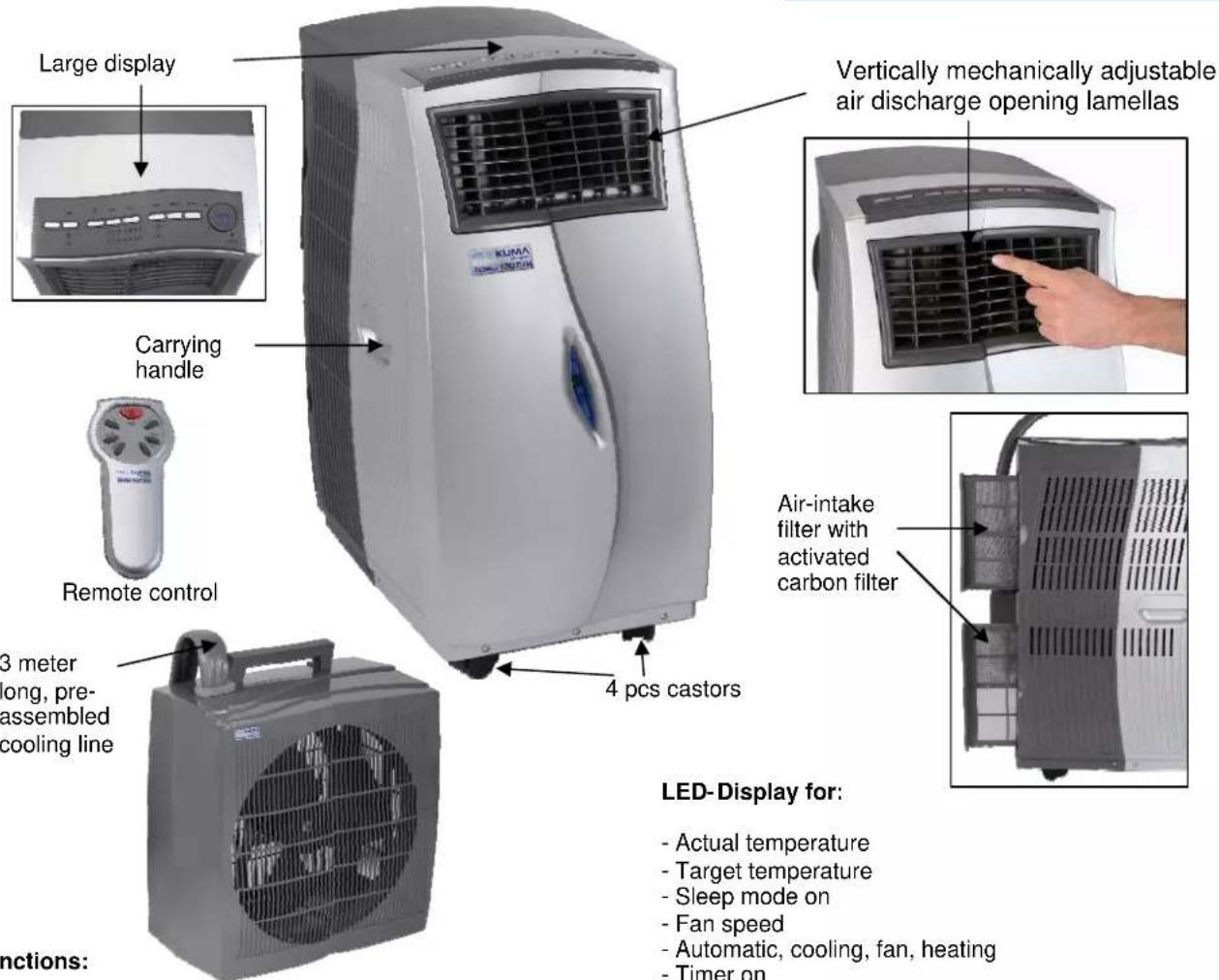 Proklima Alaska 120 C+H - Alaska 120 C+H Portable Air Conditioner - 1