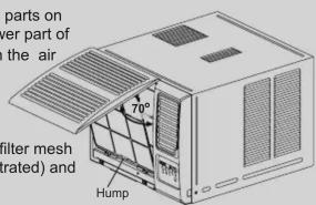 parts on over part of the air filter mesh (rated) and Hump
