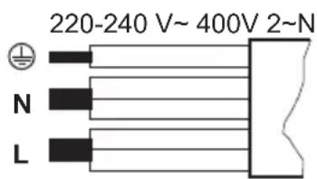 220-240 V~ 400V 2~N N L