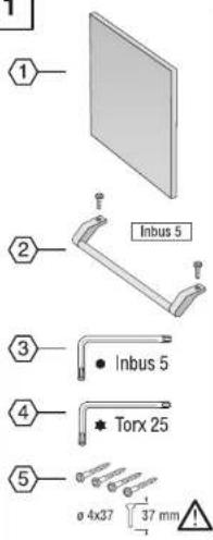 ① ② Inbus 5 ③ • Inbus 5 ④ • Torx 25 ⑤ ø 4x37 37 mm!