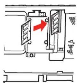 Technical diagram showing a mechanical or electrical component with directional arrow and labeled parts