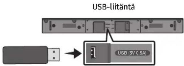 USB-liitäntä USB (5 V, 0,5 A)
