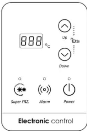 888 °C Up Down Super FRZ. Alarm Power Electronic control