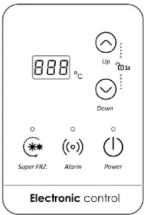 888 °C Up Down Super FRZ. Alarm Power Electronic control