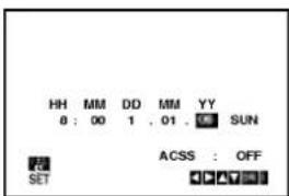 HH MM DD MM YY 0 : 00 1 , 01 . SUN ACSS : OFF SET