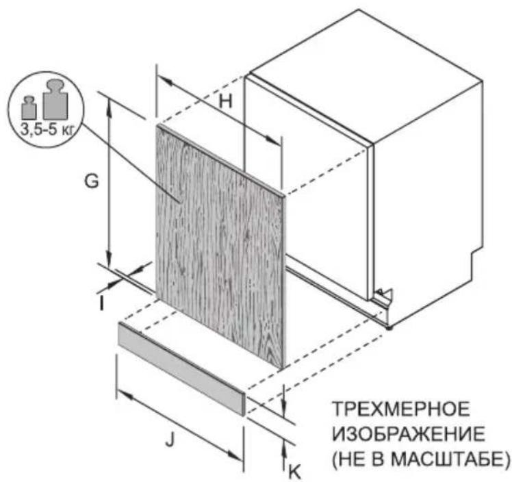 3,5-5 кг H G I J K ТРЕХМЕРНОЕ ИЗОБРАЖЕНИЕ (НЕ В МАСШТАБЕ)