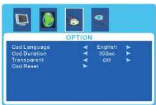 OPTION Csd Language Csd Duration Transparent Csd Reset English 300sec Off