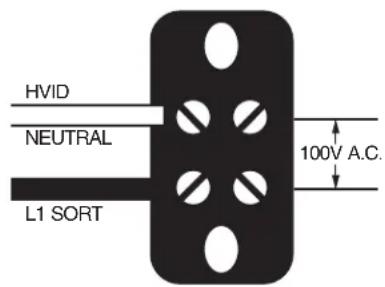 HVID NEUTRAL L1 SORT 100V A.C.