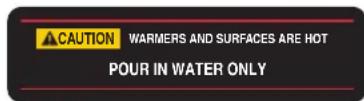 Bunn VP17A-2 - CAUTION WARMERS AND SURFACES ARE HOT - 2