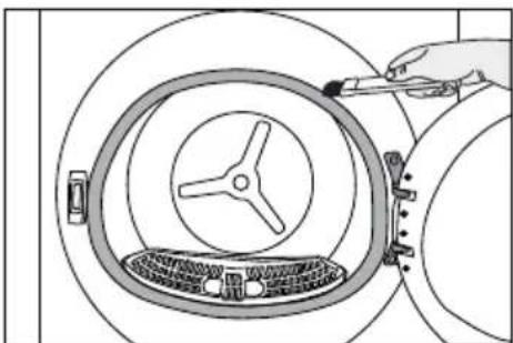 GRUNDIG GT76824WBPB - Lint filters (internal and external filters) / Cleaning of the Interior Surface of the Loading Door - 11