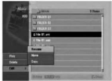 Movie FILDER 01 FILDER 02 FILDER 03 File NT. arr File NT. arr Rename Name Copy