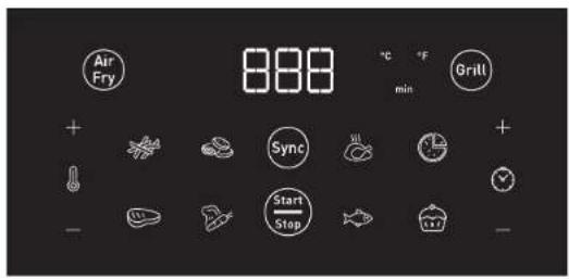 Air Fry 888 °C °F min Grill Sync Start Stop