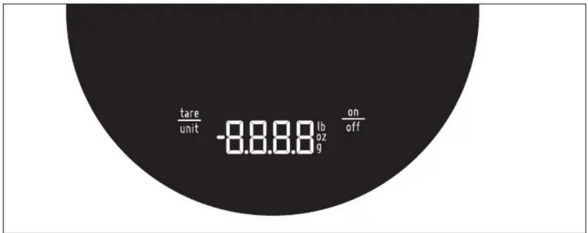 tare unit -0.888lb g oz on off