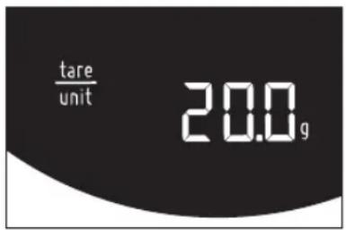 tare /unit 20.0g