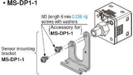 MS-DP1-1 M3 (length 6 mm 0.236 in) screws with washers Accessory for MS-DP1-1 Sensor mounting bracket MS-DP1-1
