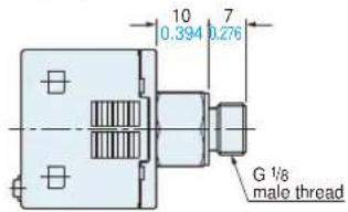 10 0.394 7 0.276 G 1/8 male thread