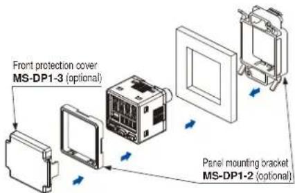 Front protection cover MS-DP1-3 (optional) Panel mounting bracket MS-DP1-2 (optional)