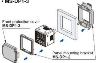 MS-DP1-3 Front protection cover MS-DP1-3 Panel mounting bracket MS-DP1-2