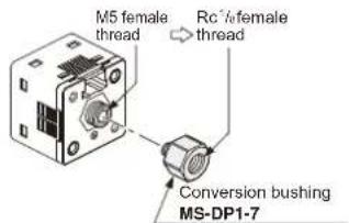 M5 female thread Rc/8 female thread Conversion bushing MS-DP1-7