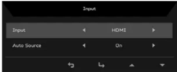Input Input HDMI Auto Source On