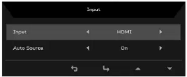 Input Input HDMI Auto Source On