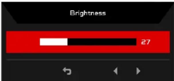 ACER XF250QD - Justering af Brightness (Lysstyrke)-indstillingen - 1