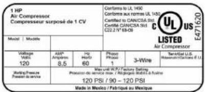 California Air Tools 2010A - LOCATIONS OF IMPORTANTLABELS - 6