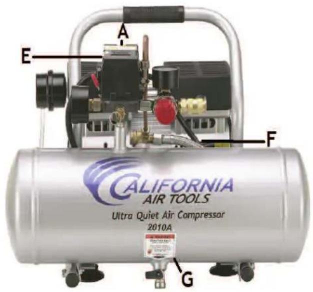 CALIFORNIA AIR TOOLS Ultra Quiet Air Compressor 2010A G E A F