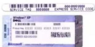 SERVICE TAG 00000000 EXPRESS SERVICE CODE Windows® XP SPC Microsoft
