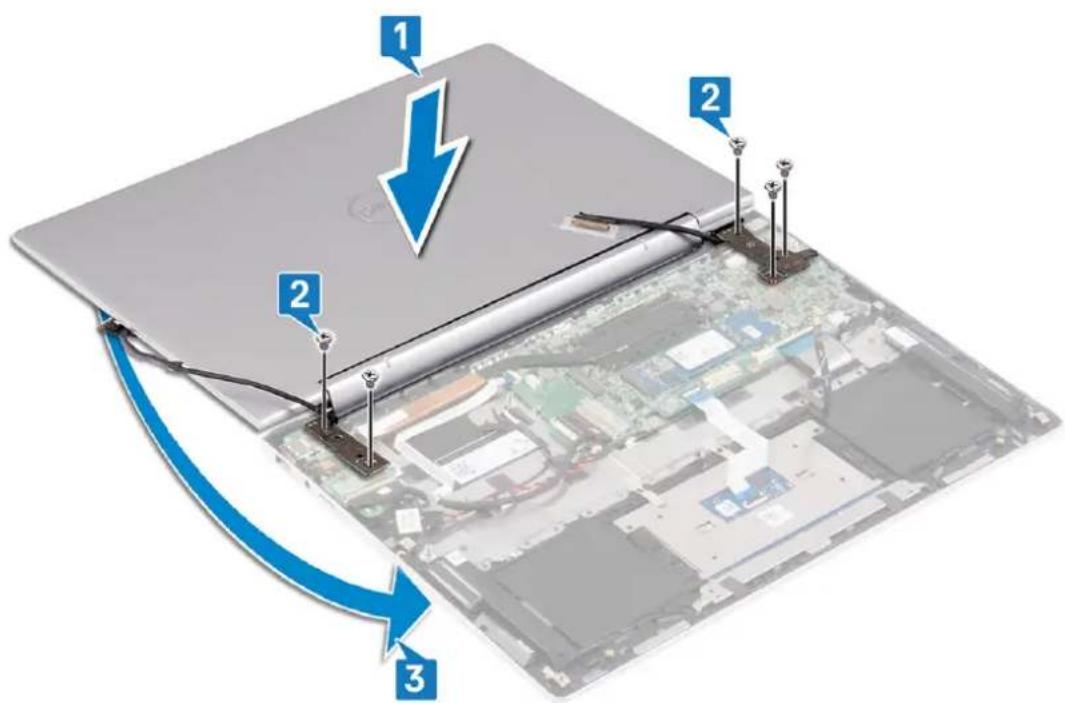 DELL Inspiron 7591 - FORSIGTIG: Anbring computeren på en blød og ren overflade for at undgå at ridse skærmen. - 2