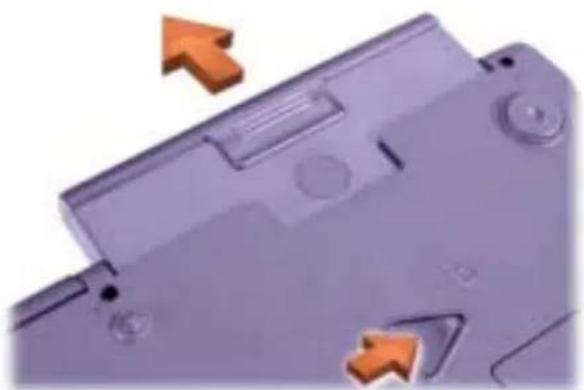 DELL Latitude C810 - Ta bort batteriet från batterifacket - 1