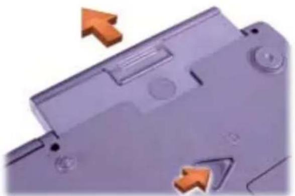DELL Latitude C810 - Fjerne batteri fra batterisporet - 1