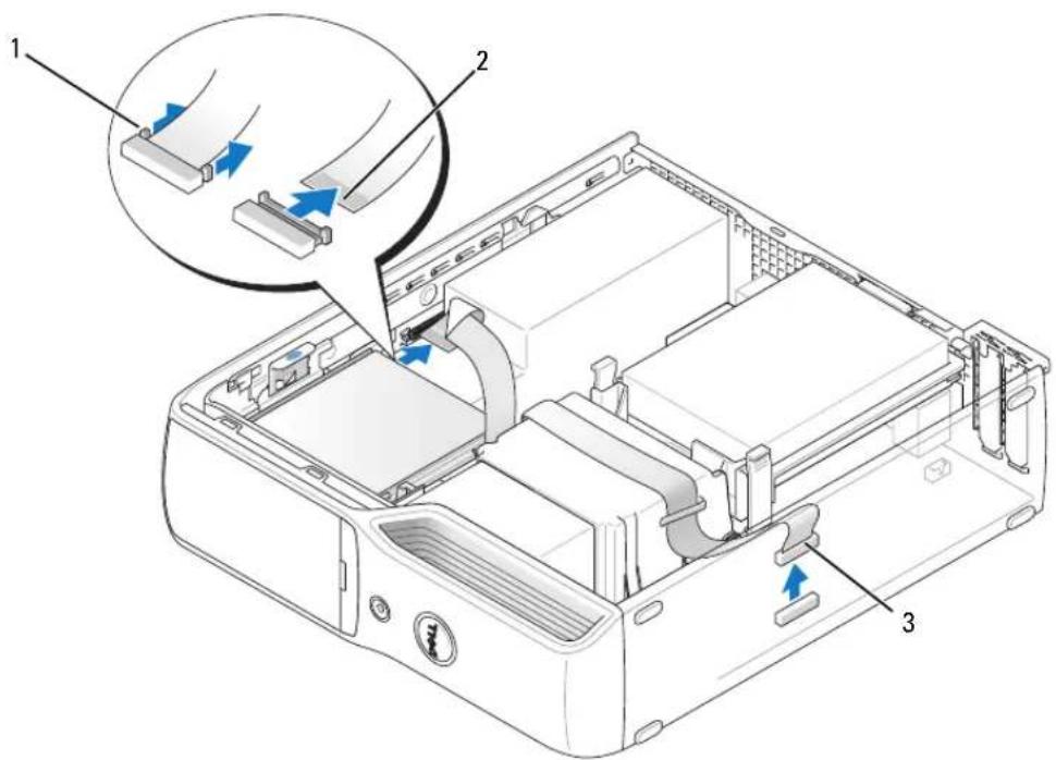 DELL Dimension 9200c - Fjernelse af et diskettedrev - 3