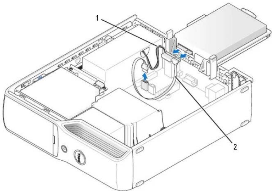 DELL Dimension 9200c - Fjernelse af en harddisk - 2