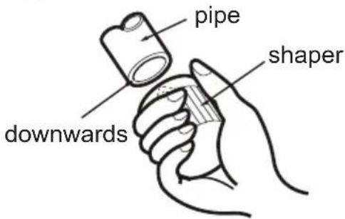 pipe shaper downwards