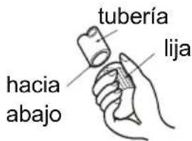 tubería lija hacia abajo