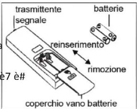 trasmittente segnale reinserimento batterie rimozione coperchio vano batterie è7 è#