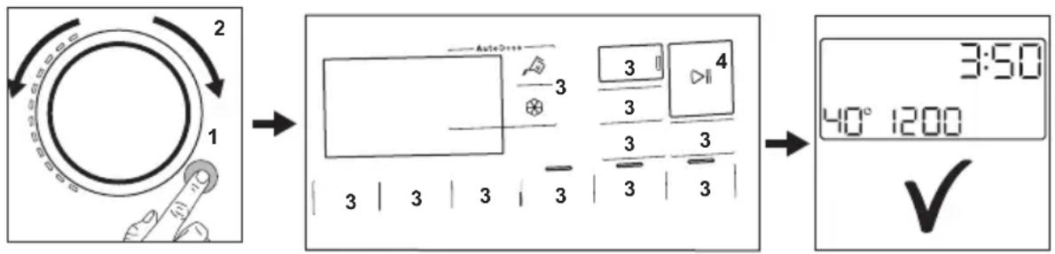 graph LR A["1:20"] --> B["AutoDrive"] B --> C["3:50:40° 1200"] C --> D["✓"]