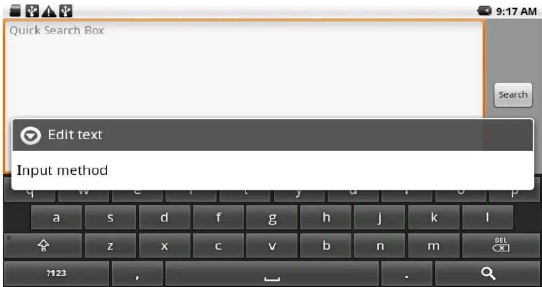 Quick Search Box Edit text Input method