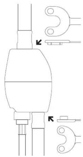 Technical line drawing of a mechanical component with multiple views and mounting features (no text or symbols)