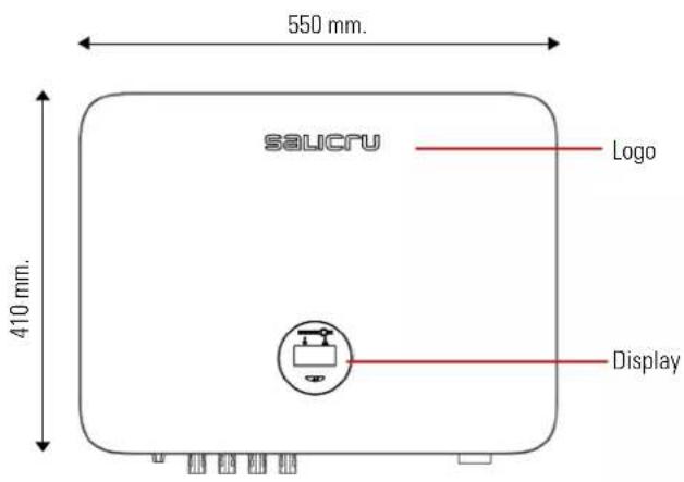 550 mm. saicru Logo 410 mm. Display